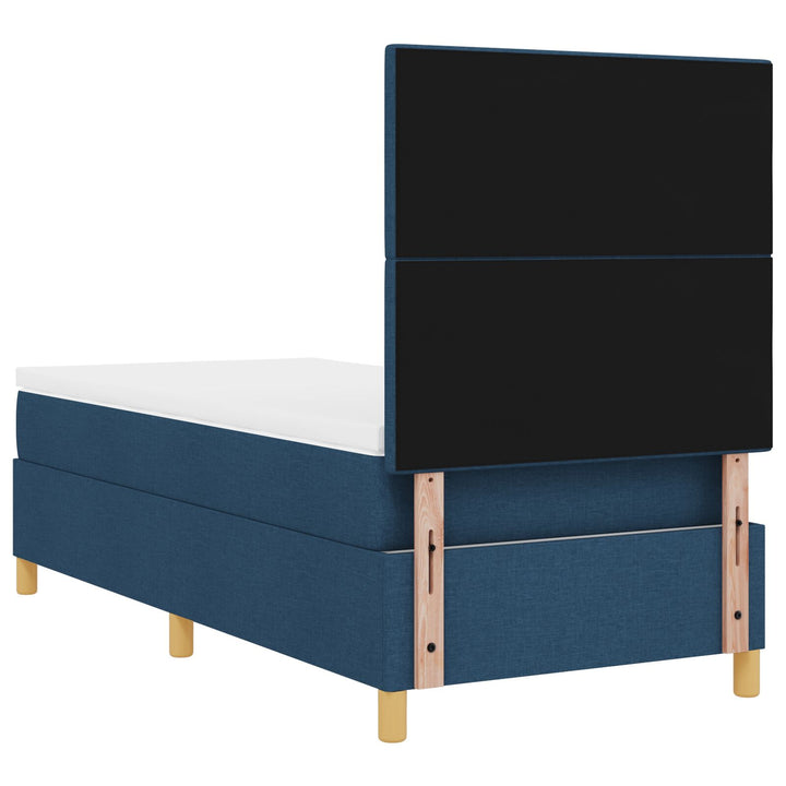 Sengestel med Madras Blå Stof 90 x 200 cm Blå Seng Rektangulær