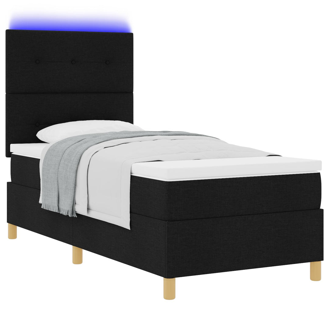 Sengestel med madras Sort Stof 90 x 200 cm Sengemadras