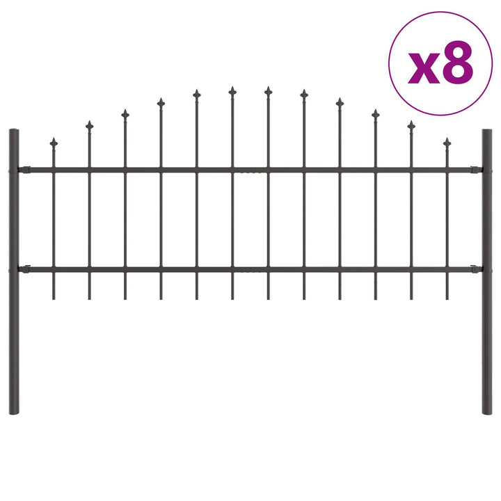 Havehegn med Bue Top Grå 13,6x0,75 m Stål