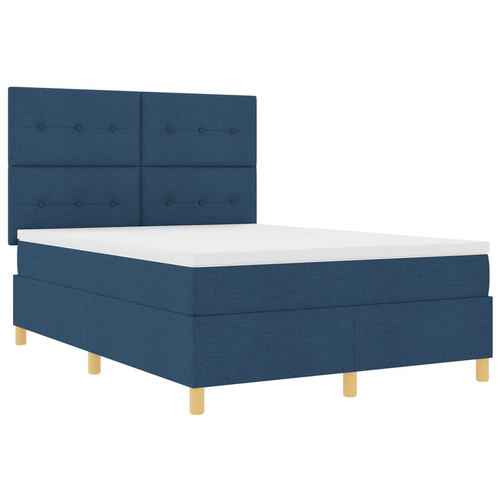 Sengestel med Madras Blå Stof 140 x 190 cm Sengestel