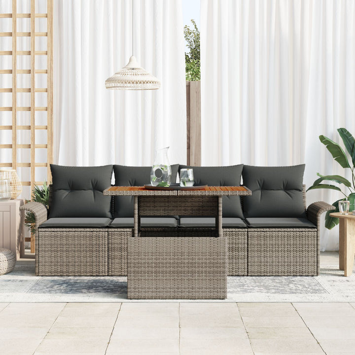Have Sofa Sæt 5-delt Sæt Grå Poly Rattan og Stål Udendørs sæde