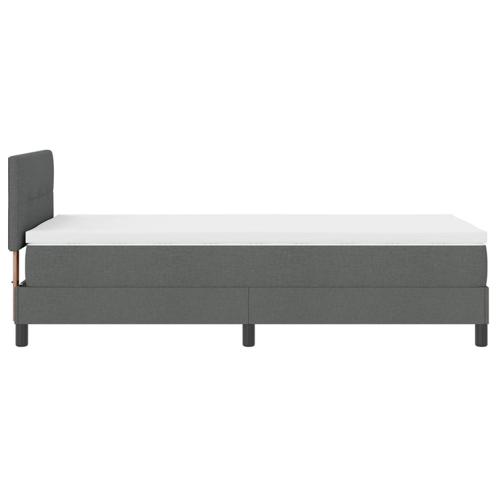 Sengestel med madras Lysegrå Linned 100 x 200 cm Sengemadras