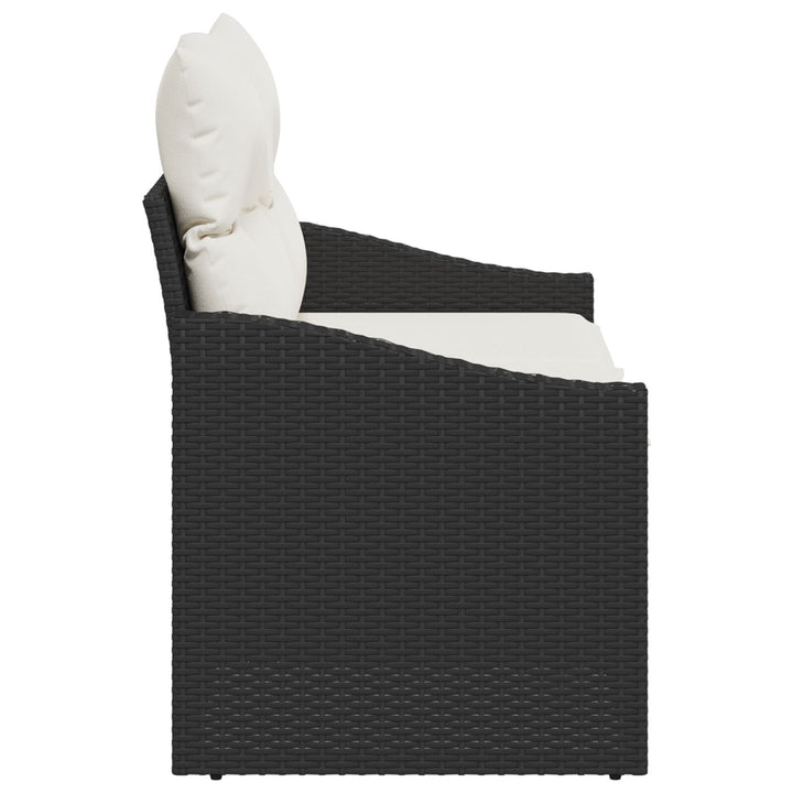 2-personers have-sofa med puder sort poly rattan