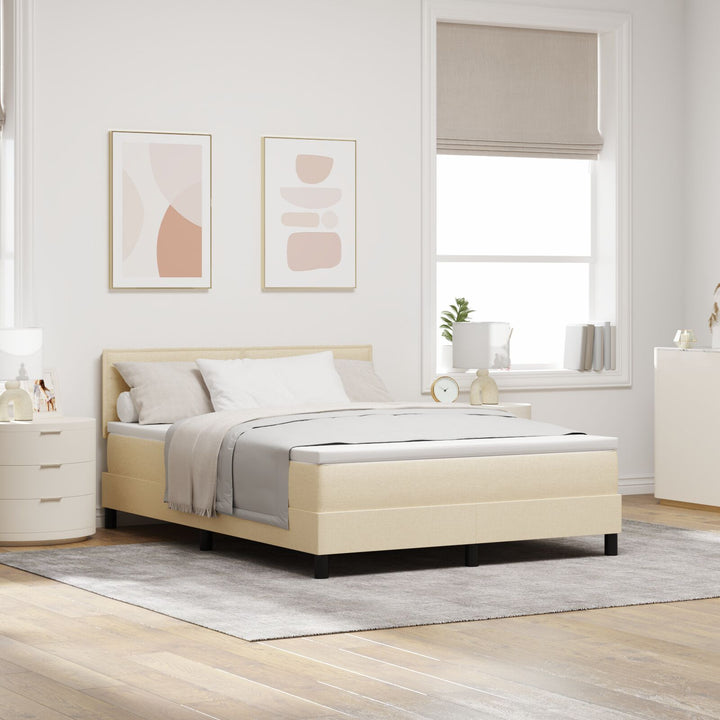 Sengestel med madras Beige Stof 160 x 200 cm Sengemadras