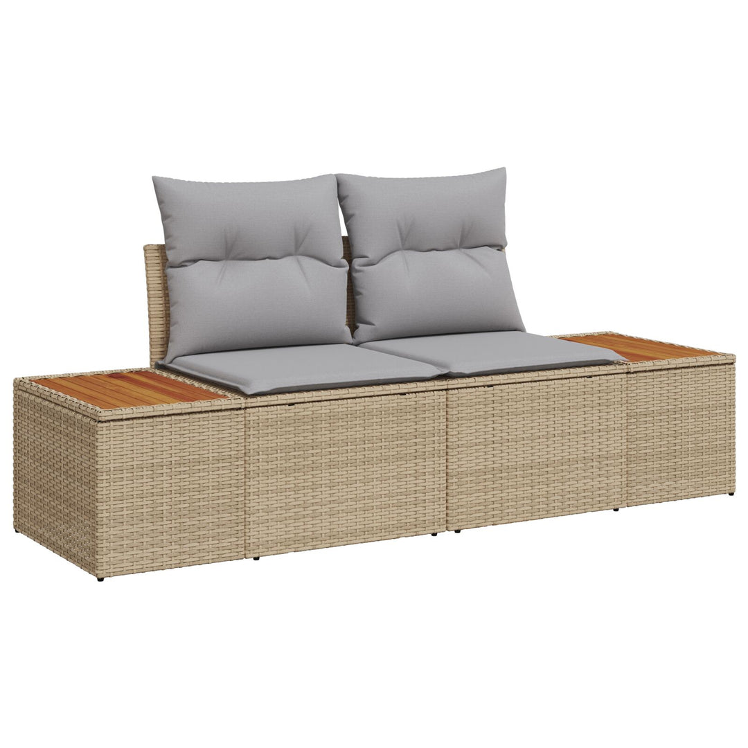 Havemøbel Sæt Sæt af 6 Beige, Grå Rattan, Polyester Havemøbelsæt