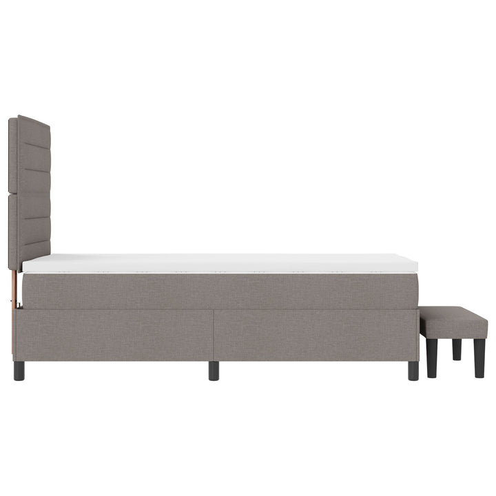 Boksmadras med madras og bænk Taupe 80x200 cm Stof