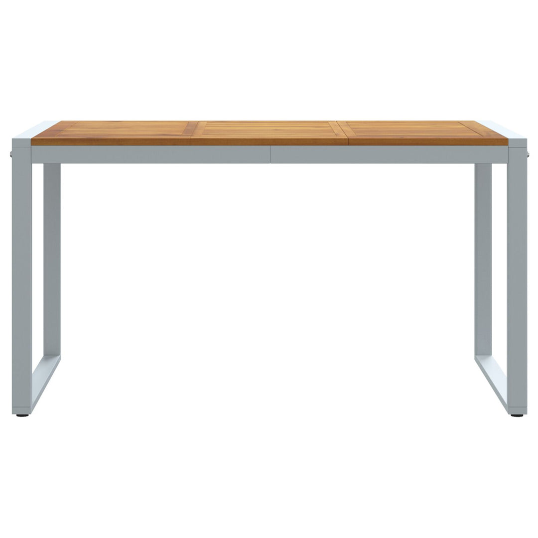 Udendørs Spisebord Grå 140x80x75 cm Stål og Massivt Akacie