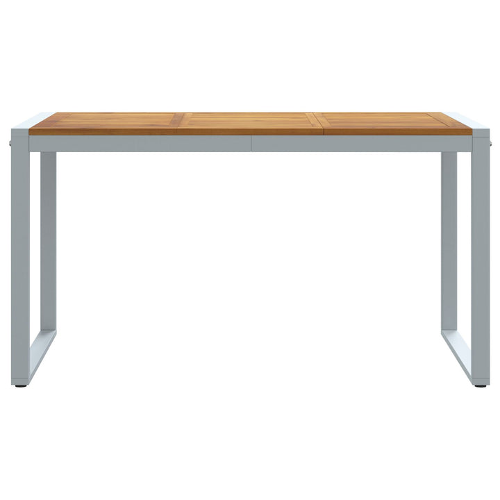 Udendørs Spisebord Grå 140x80x75 cm Stål og Massivt Akacie