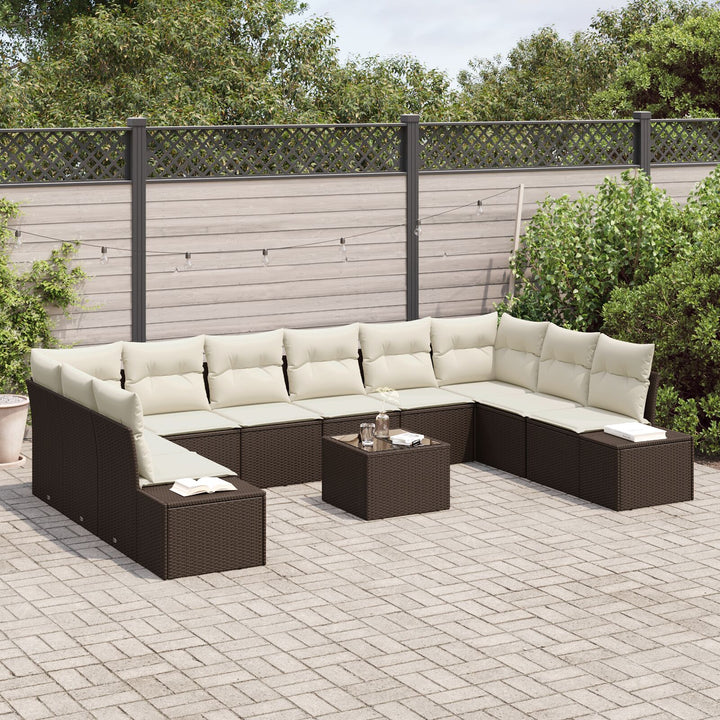10 delt have sofa sæt med puder grå polyrattan