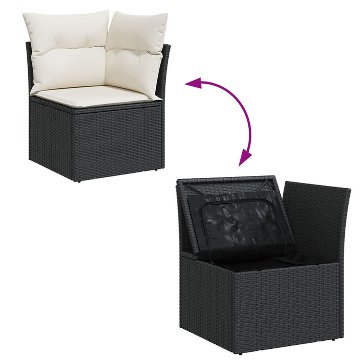Have Sofa Sæt Sæt af 5 Beige Rattan, Polyester Have Sektion Sofa
