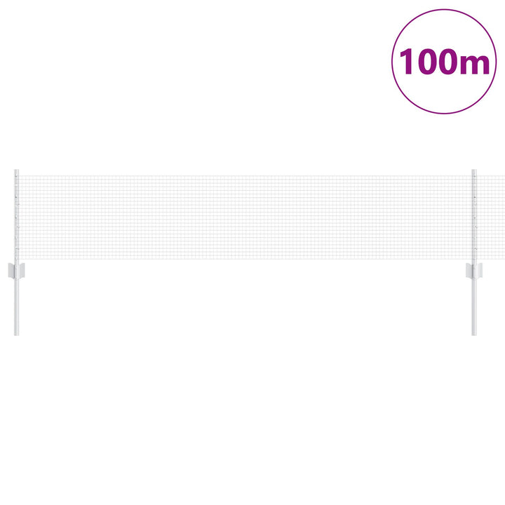 Svejset Trådgitter med 44 U-poster Sølv 0.4x100 m Stål