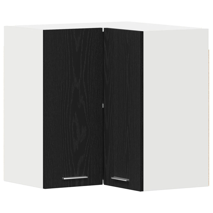 Hængende Hjørneskab - Sort Eg - 57x57x60 cm - Fremstillet af Konstrueret Træ