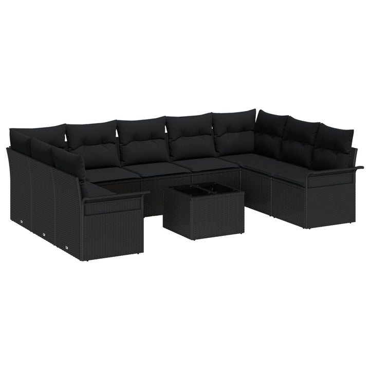 10 Stykke Have Sofa Sæt med Puder Beige Poly Rattan