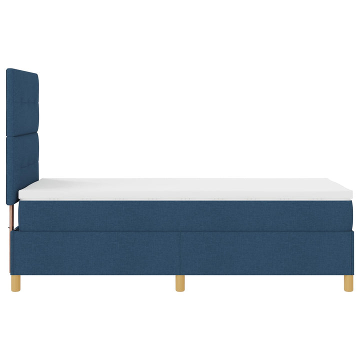 Sengestel med Madras Blå Stof 90 x 200 cm Blå Seng Rektangulær