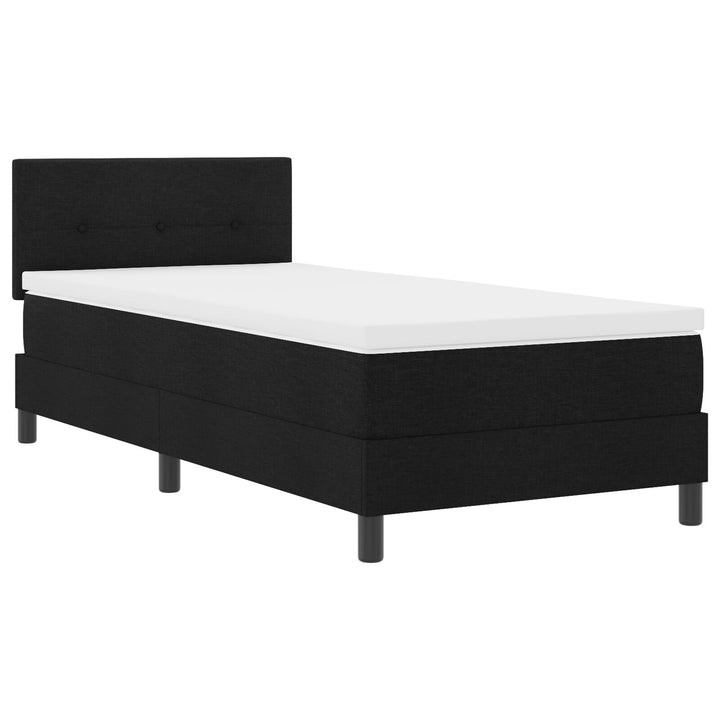 Sengestel med madras Sort og Hvid Stof 90 x 200 cm Sengemadras