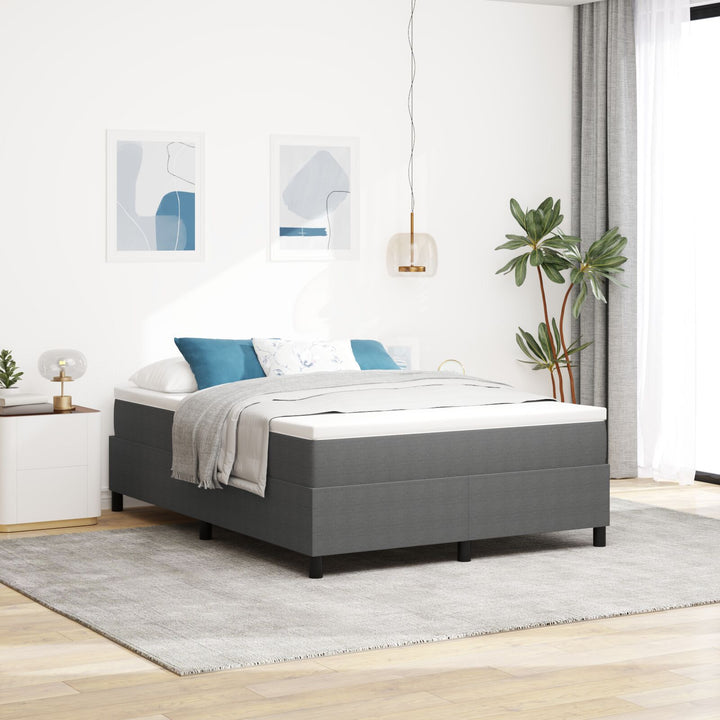 Box Spring Seng Lysegrå 160x200 cm Corduroy Stof