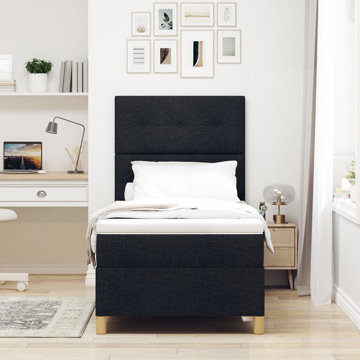 Sengestel med madras Sort Stof 90 x 200 cm Sengemadras