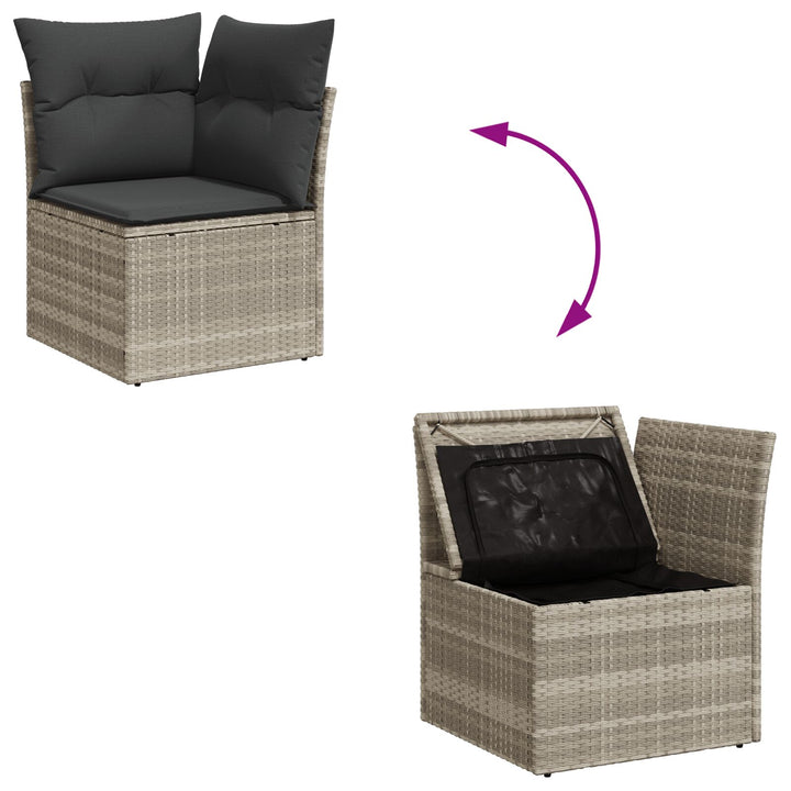 Havens Sofa Sæt 4-dele Beige, Sort Rattan Hjørnesofa