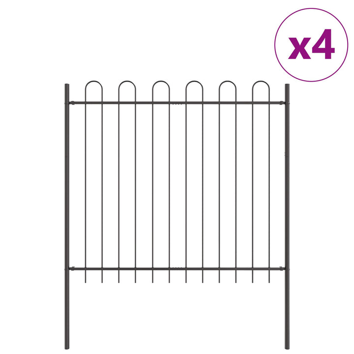 Havehegn med Bue Top Grå 6,8x1,5 m Stål
