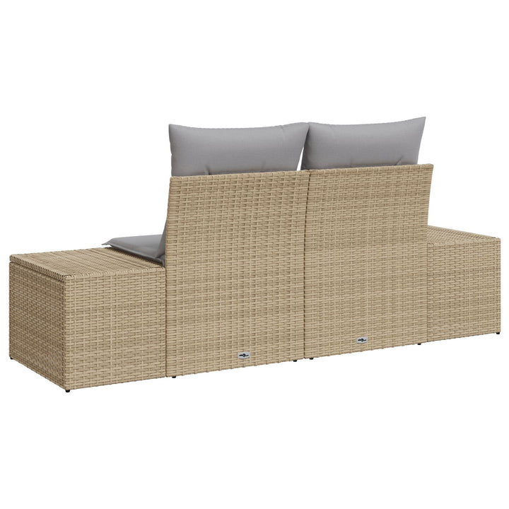 2-personers have sofa med opbevaring & puder Beige Poly Rattan