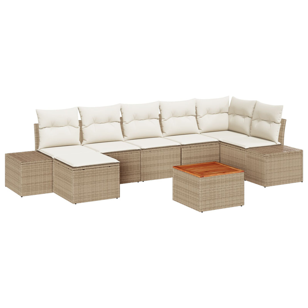 Have Sofa Sæt 8 Stk Beige og Creme Poly Rattan Stor Modulær