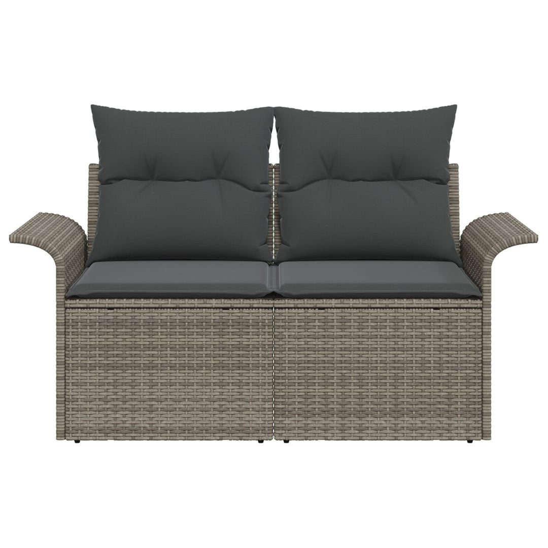 2-personers Have Sofa med Puder Grå Poly Rattan
