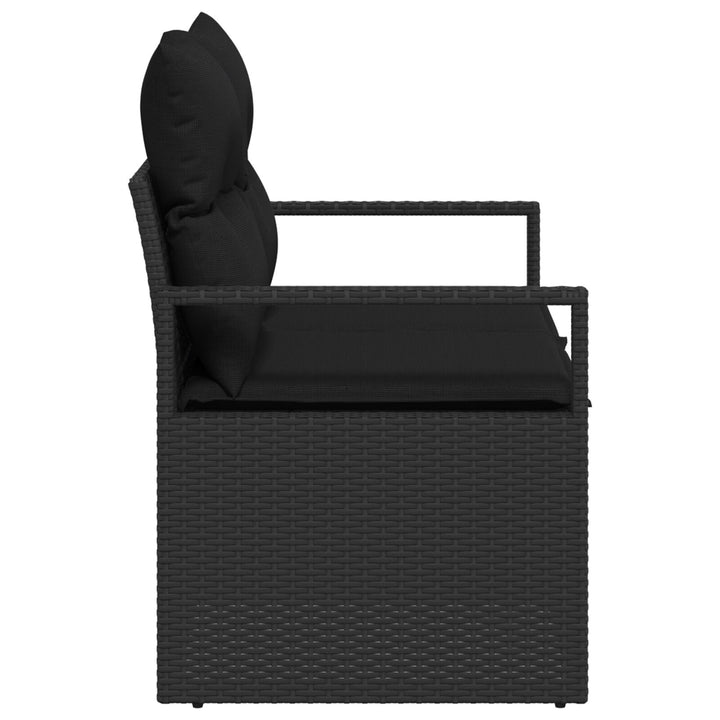 2-personers have sofa med puder sort poly rattan