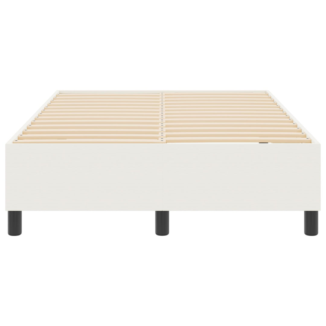 Box Spring Seng Cremefarvet Lille Dobbel Cordfløjl Stof