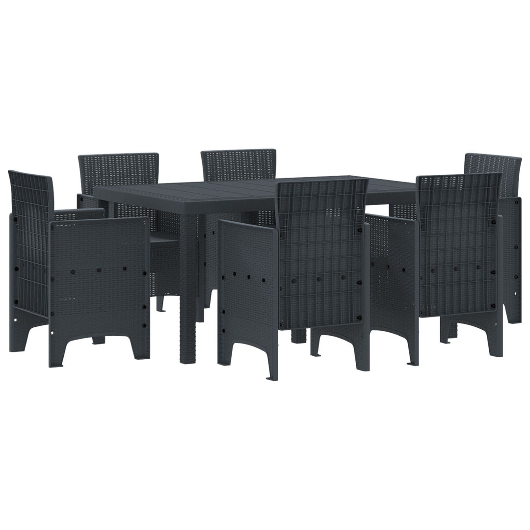 7 dele Have spisebord Anthracite Poly Rattan