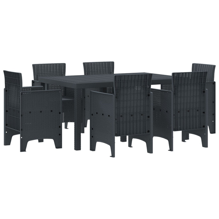 7 dele Have spisebord Anthracite Poly Rattan