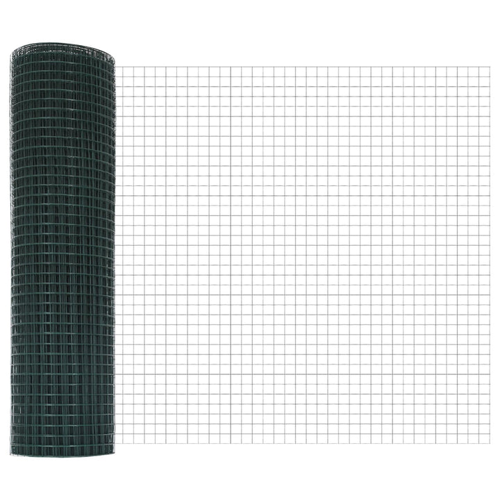Grøn PVC-belagte hegnsstolpesæt Sæt af 2 25 x 0.5 m Holdbar