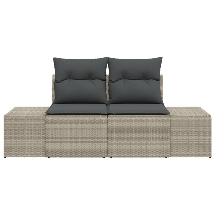 2-personers have sofa med opbevaring & puder Grå Polyrattan