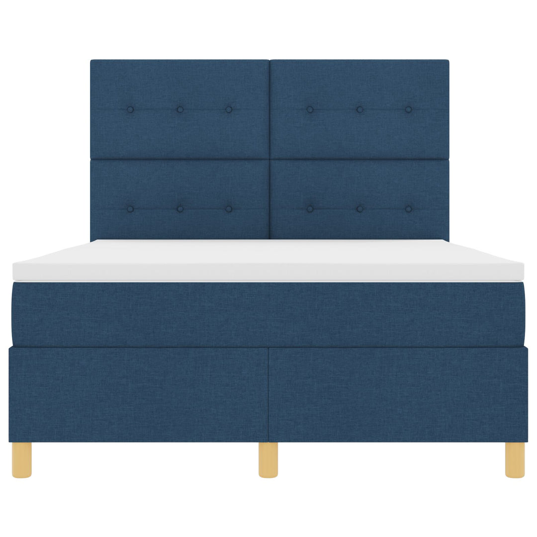 Sengestel med Madras Blå Stof 140 x 190 cm Sengestel