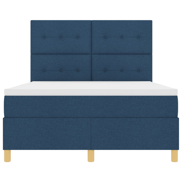 Sengestel med Madras Blå Stof 140 x 190 cm Sengestel