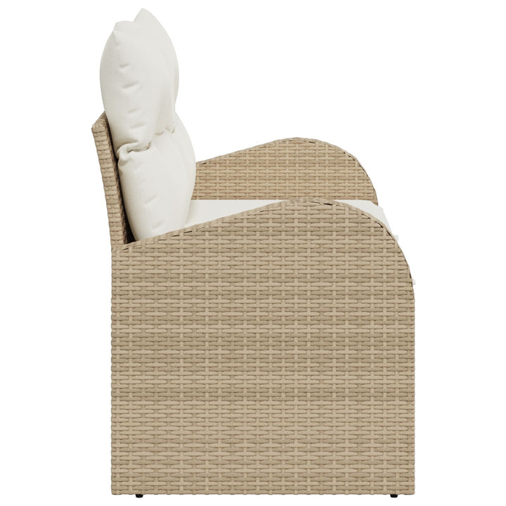 2-personers have sofa med puder beige poly rattan