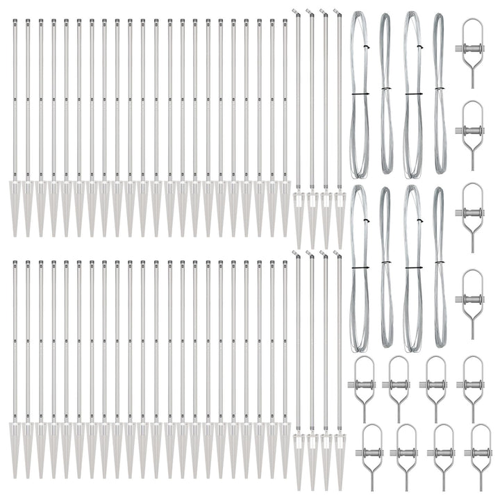 Stakitpæle med spids 52 stk Ø32 mm 140 cm Galvaniseret stål
