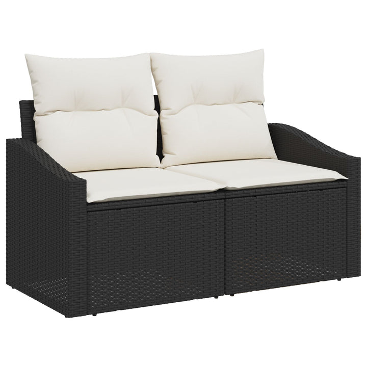 Havemøbel sæt Sæt af 6 Sort Rattan, Polyester, Tempered Glass