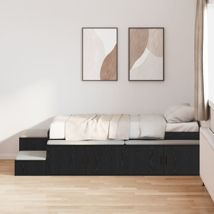 Sengestel Sort egetræ 100 x 200 cm
