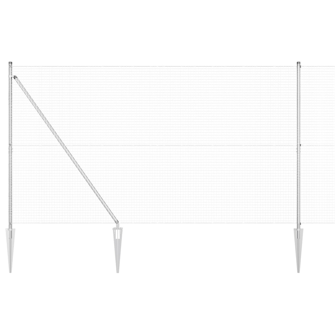 Svejsede Trådgitter med 13 Spidse Ankre 1,6x25 m Galvaniseret Stål