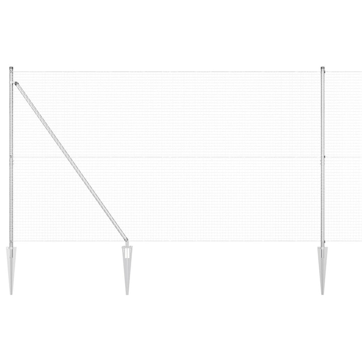 Svejsede Trådgitter med 13 Spidse Ankre 1,6x25 m Galvaniseret Stål