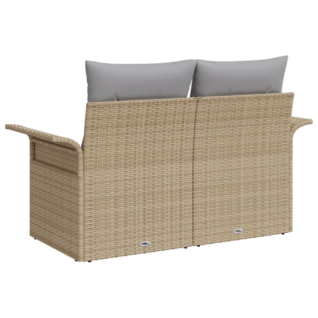 2-personers havensofa med puder Beige poly rattan