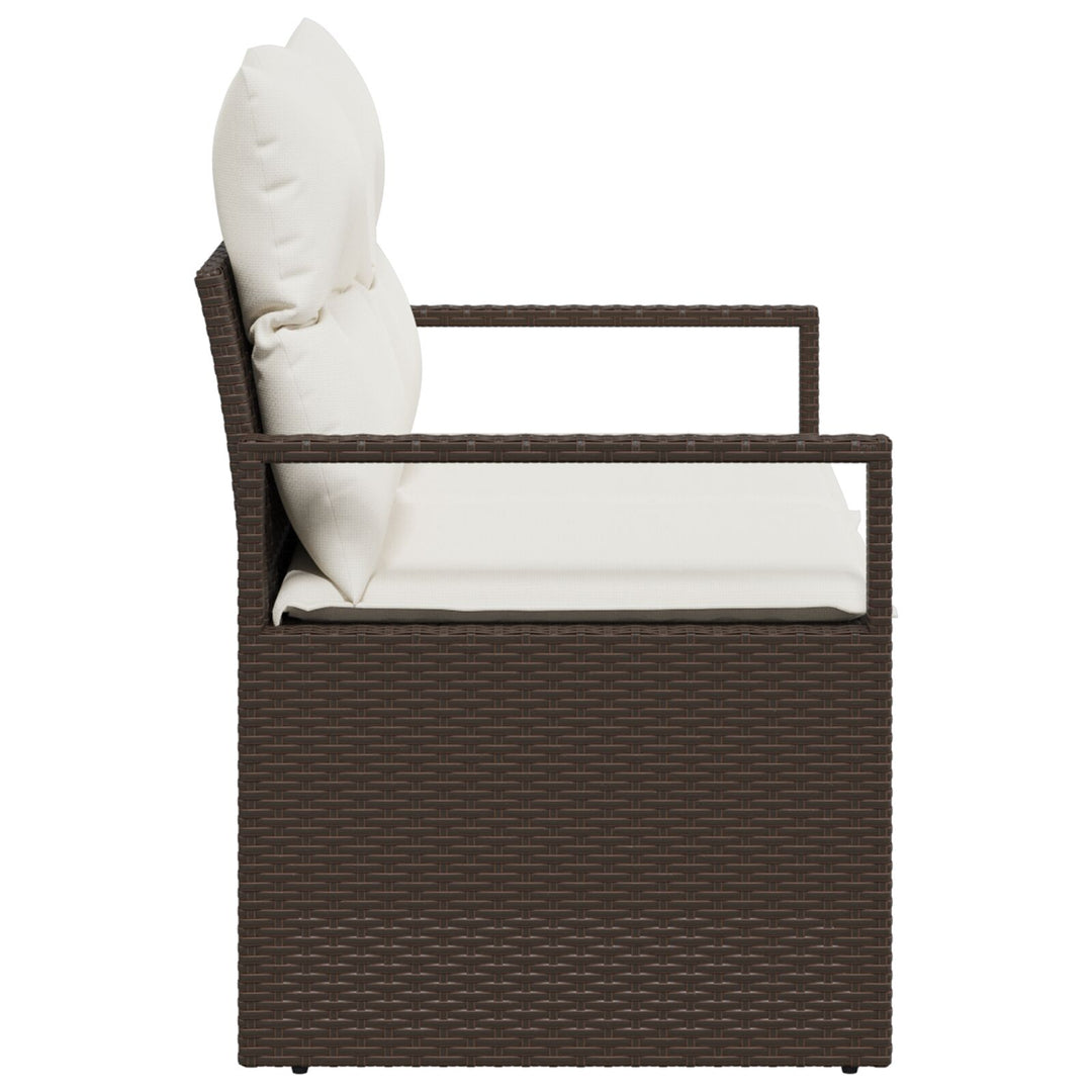 2-personers have-sofa med opbevaring og puder Brun Poly Rattan