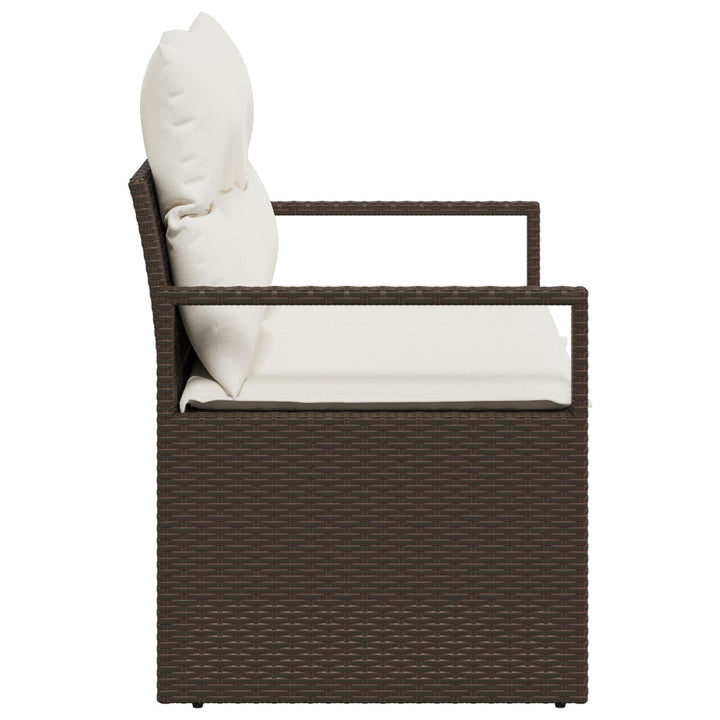 2-personers have-sofa med opbevaring og puder Brun Poly Rattan