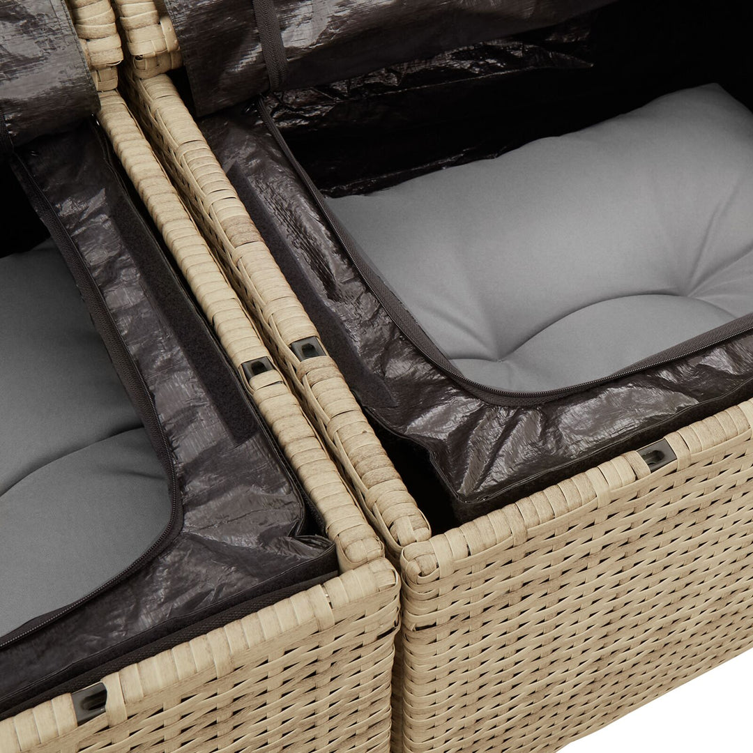 havemøbel sæt Sæt af 5 Beige Rattan Udendørs sofa Andet