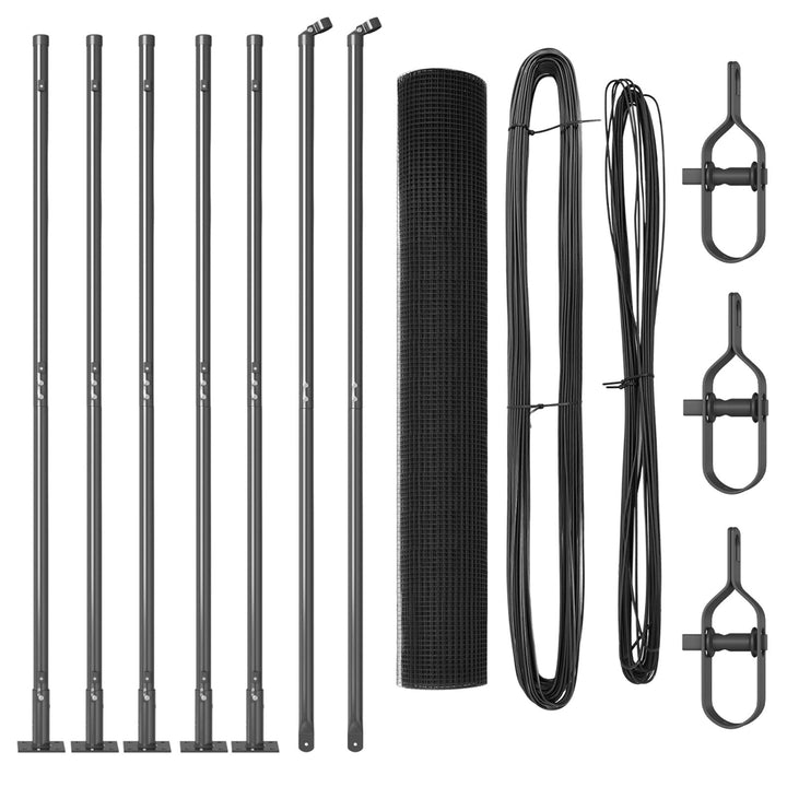 Grå Hegnspost Sæt 2 stk Grå Metal, PVC 10 x 1 m Robust