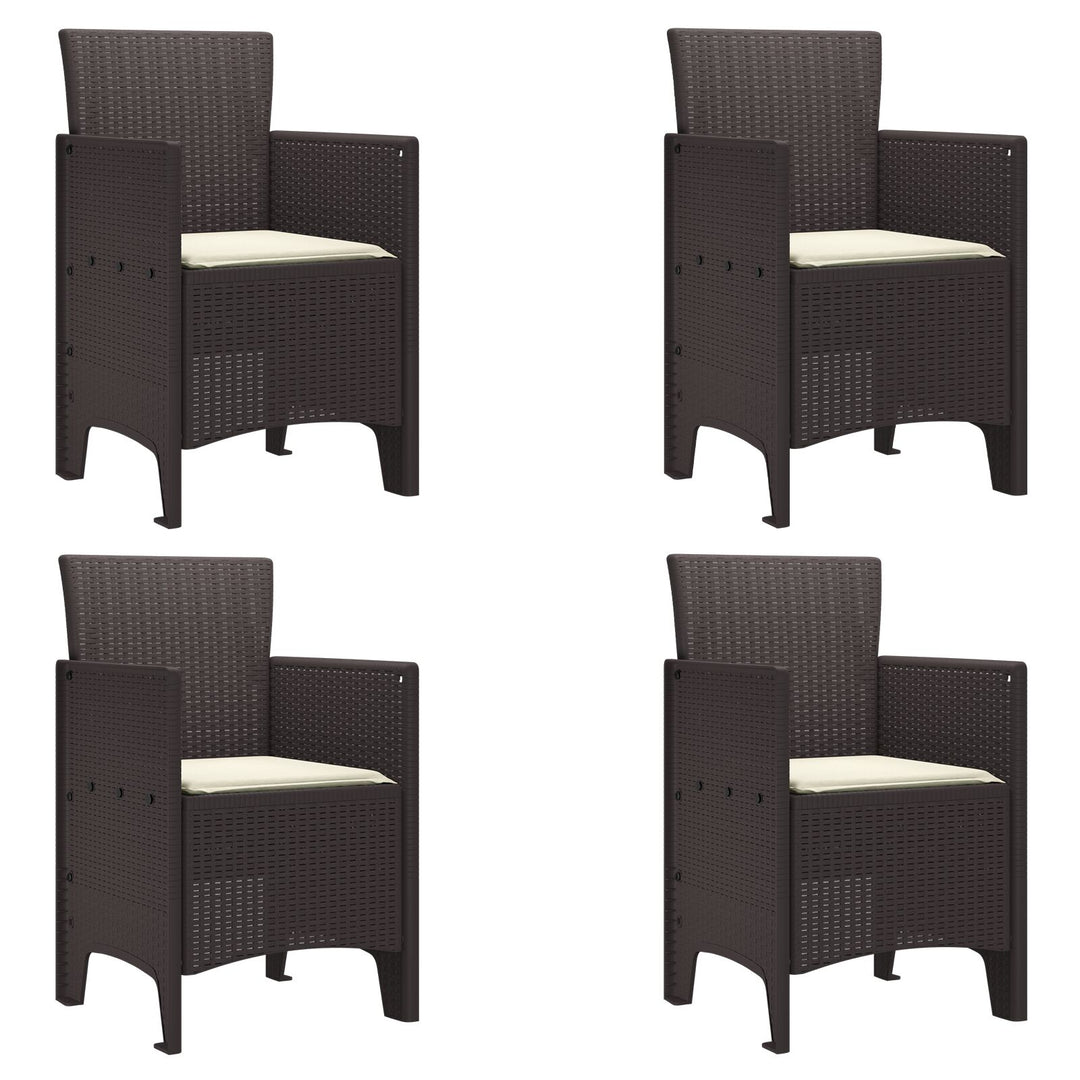 5 Delers Have Spisesæt med Hynder Brun Poly Rattan