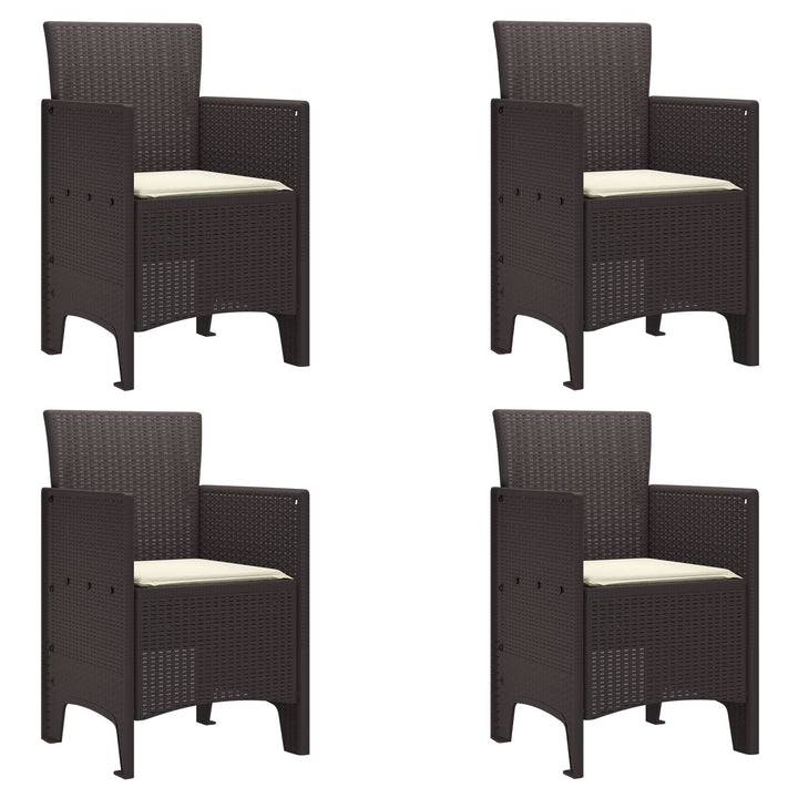 5 Delers Have Spisesæt med Hynder Brun Poly Rattan