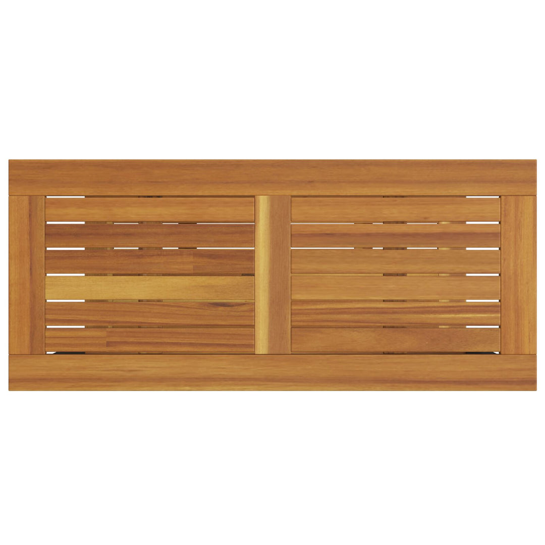 Udendørsbord Naturlig&Grå 35x80x75 cm Massivt Træ og Stål