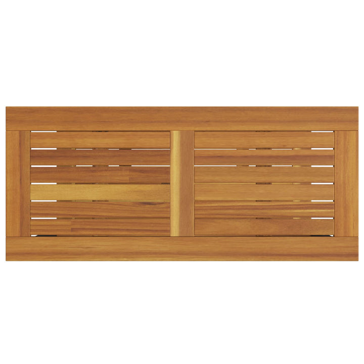 Udendørsbord Naturlig&Grå 35x80x75 cm Massivt Træ og Stål