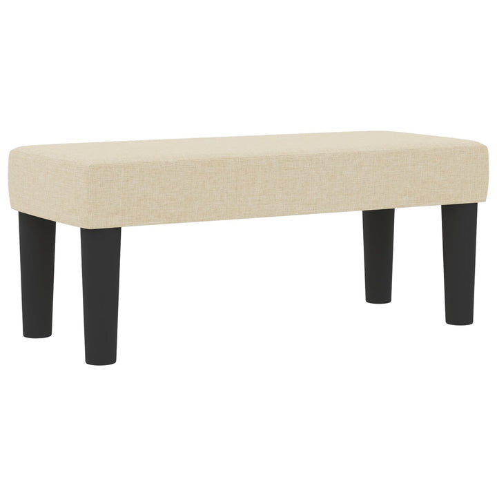Boksseng med madras og bænk Creme 90x190 cm Stof